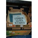 Two boxes of sheet music and music books, Beethoven,