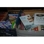 A box and crate of Books: WWI, Maps etc.