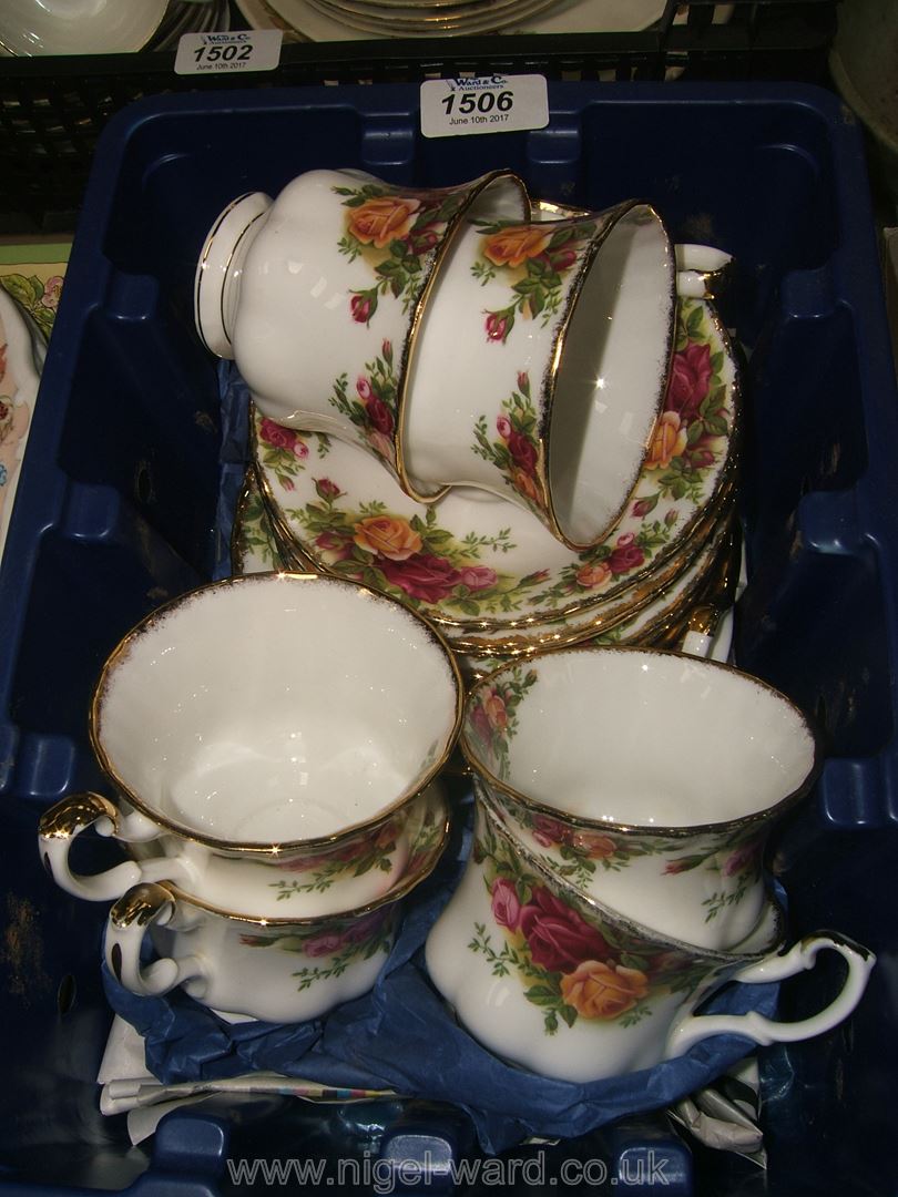 A Royal Albert 'Old Country Roses' pattern part Teaset including six cups,