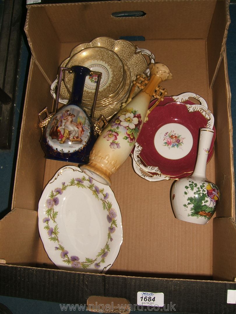 A quantity of china including George Jones tea plates, saucers, two Copeland dishes,