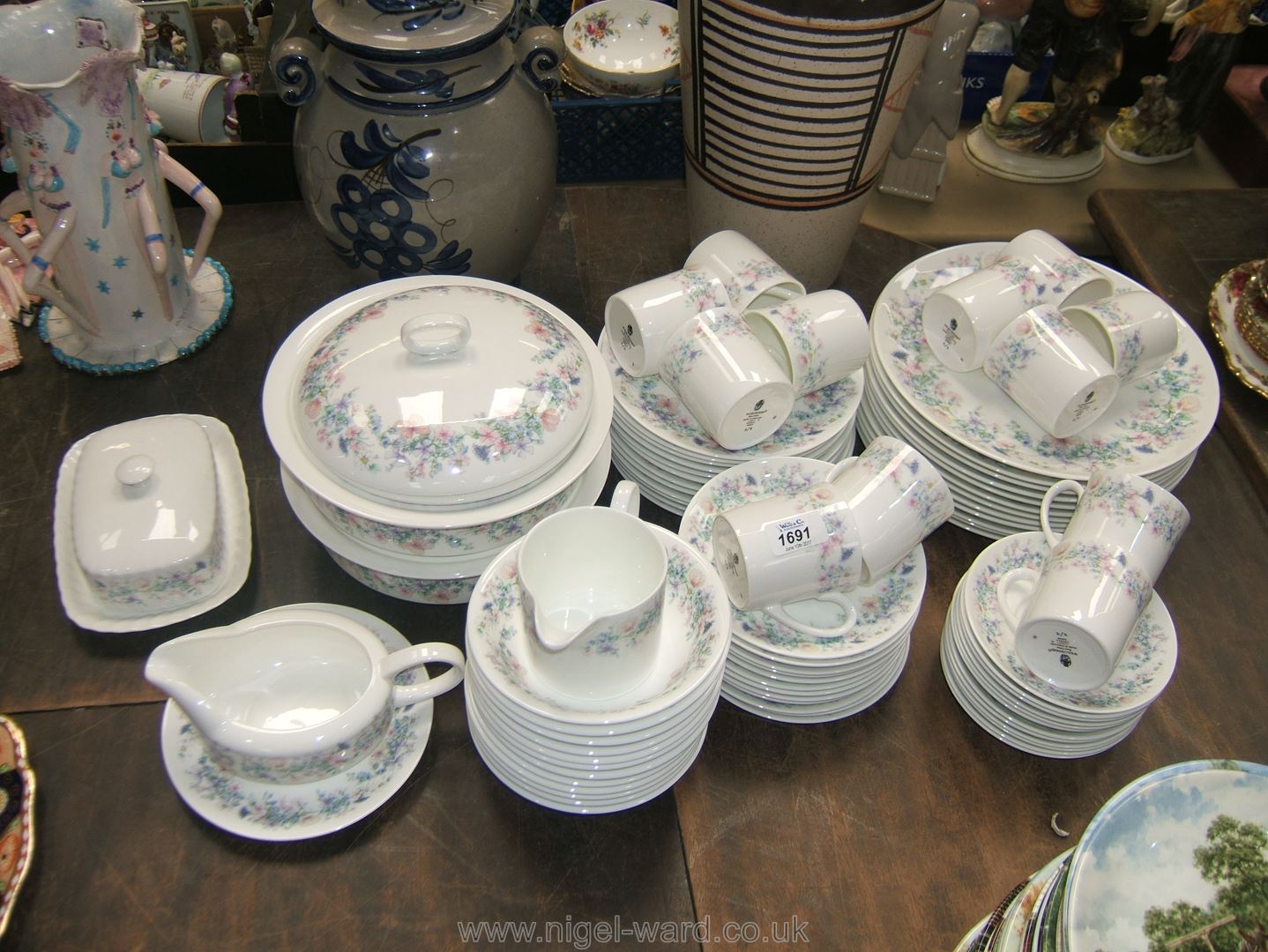 A twelve piece Wedgwood 'Angela' pattern part Tea/Dinner Service including twelve large plates,