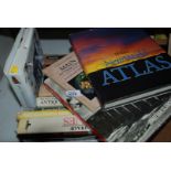 A Box of Books including Philips New World Atlas, The Train (Illustrated History),