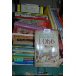 A Box of Assorted Books including Mediterranean Food, Buddhism, English Cottage Interiors,