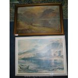 An Inverlochy Castle Print and an Oil of Loch Landscape by Thomas Finchett