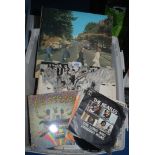 A Crate of Albums and 45's including Beatles,