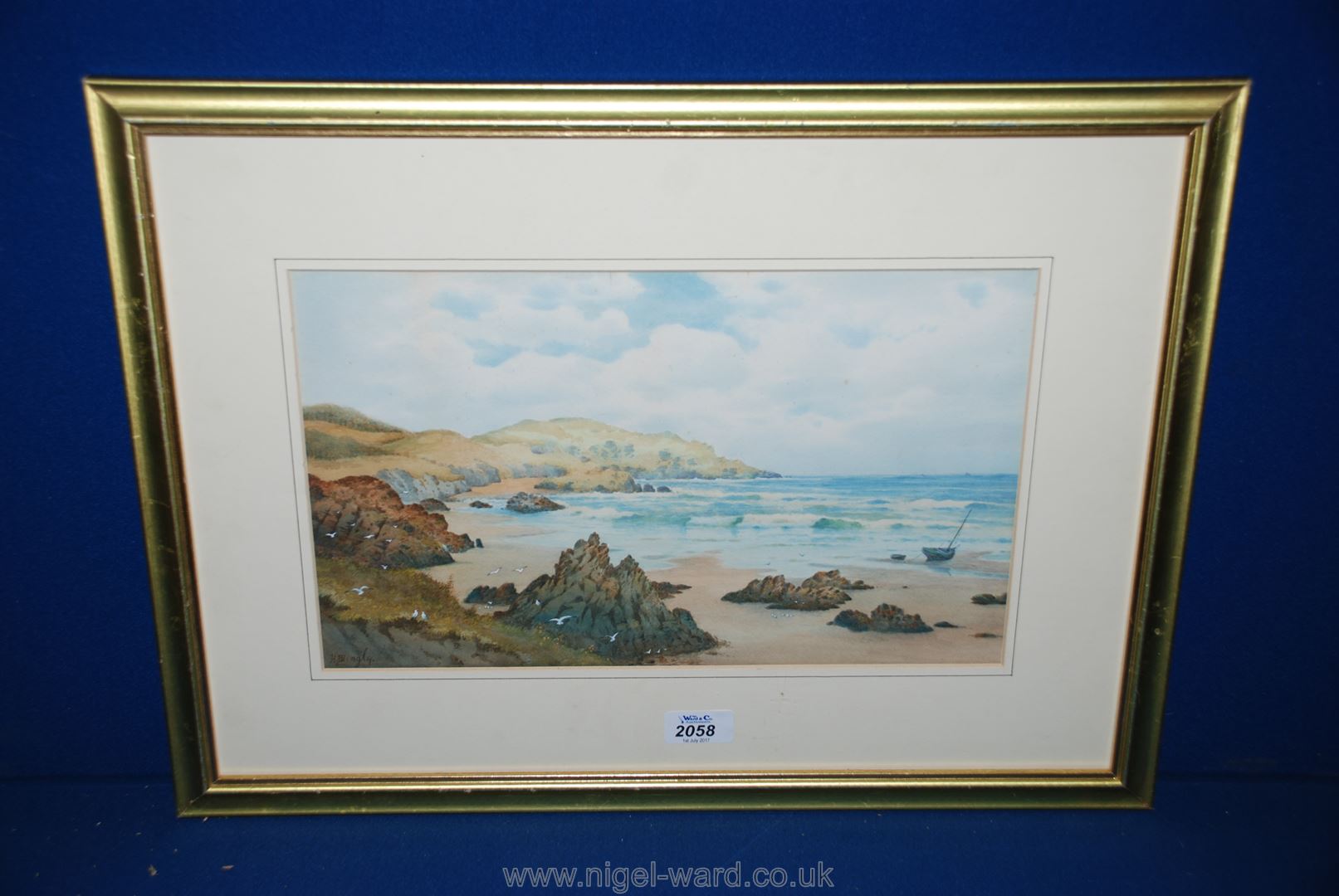 H. Bingley: a Watercolour of a beach scene, 8 3/4'' x 14 3/4''.