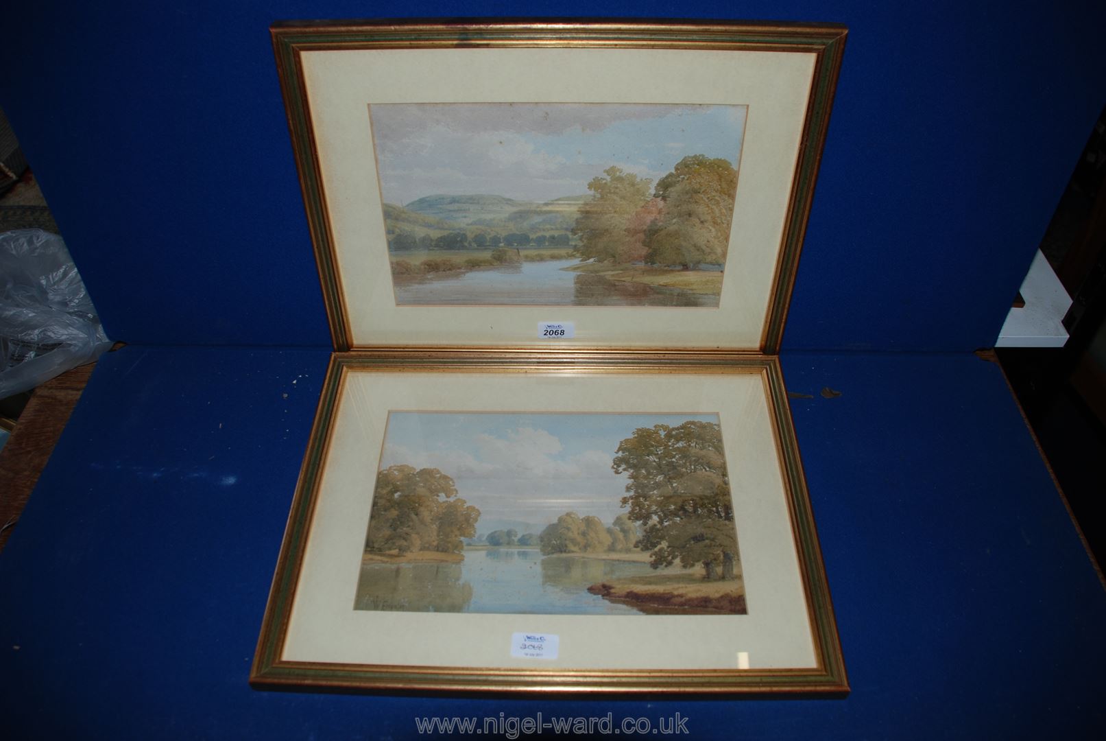 W. Ferguson: a pair of Watercolours of river scenes, 8 3/4'' x 13''.