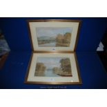 W. Ferguson: a pair of Watercolours of river scenes, 8 3/4'' x 13''.