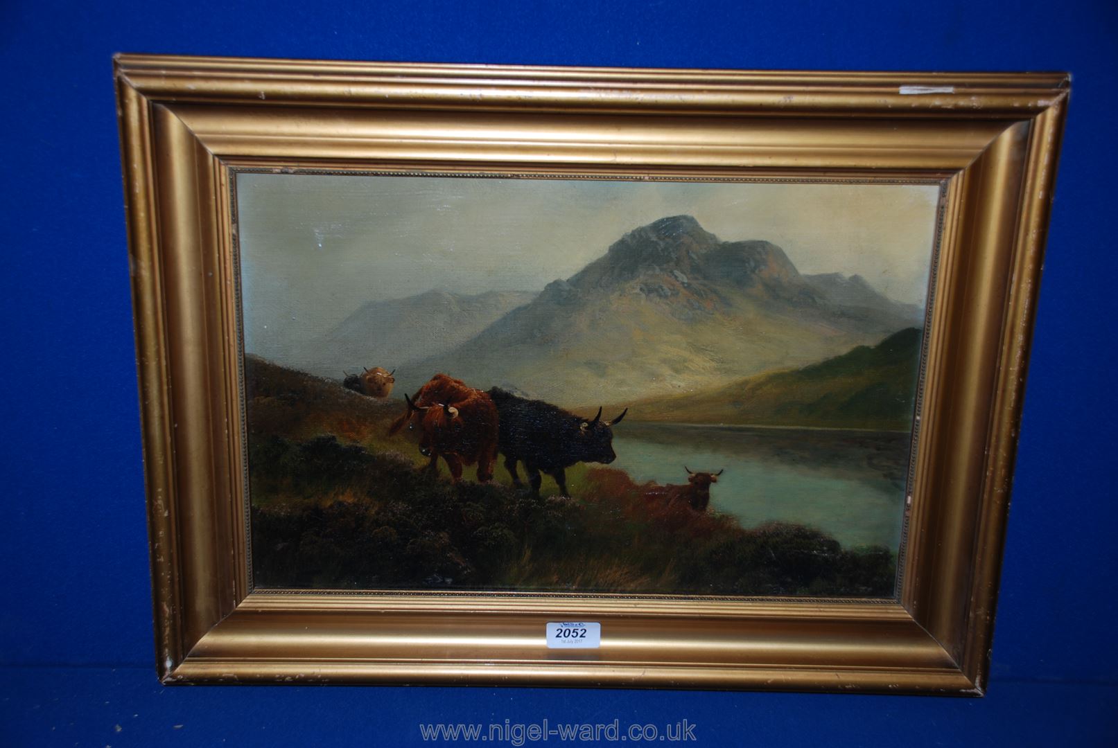 A framed Oil on canvas of Highland Cattle,