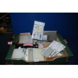 A good quantity of Craft equipment including card, stamps, ink, stencils,