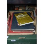 A box of books inc soil management, atlas, crop husbandry,