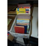 A box of books inc Tom Sawyer, Maps,