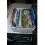 A box of books inc Timpsons book of curious days, housekeeping,