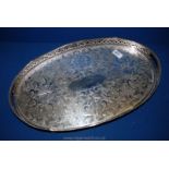 A silver Plated oval galleried Tray