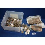 A quantity of foreign coins and bank notes,