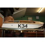 A wooden model Boat marked K34