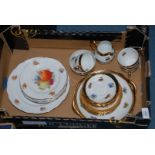 A quantity of fruit decorated china