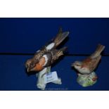 A Goebel brambling bird figure and a Royal Worcester sparrow (both with repairs)