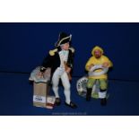 Two Royal Doulton figures, 'The Captain' HN 2260 1964 and 'The Boatman' HN 2417,