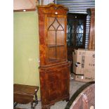 A good reproduction Pollarded Oak finished floor standing Corner Cabinet,