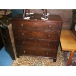 A Victorian style Oak Chest of two short over three long graduated Drawers with wooden knobs and