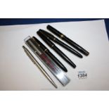 A quantity of Parker fountain Pens and ballpoint pens