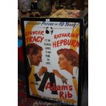 A Film Poster 'Adams RIB' with Spencer Tracey and Audrey Hepburn