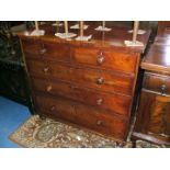 A Victorian Mahogany Chest of two short over three long graduated Drawers,