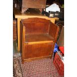 A 1940's Oak hallway Box Seat with lifting seat and moulded back.