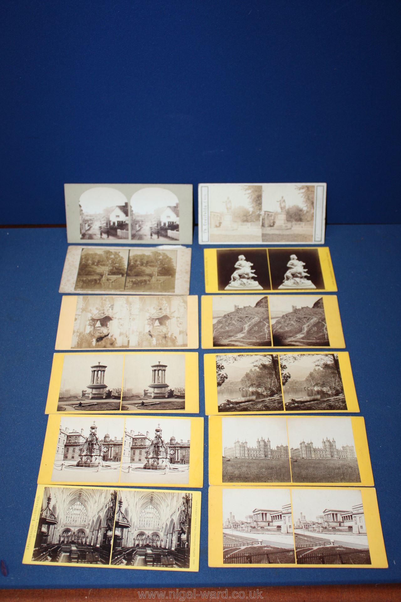 Five glass slides including Niagara Falls along with a large collection of telescopic Viewing Cards - Image 4 of 5