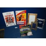 Three Souvenir Sporting Programmes T/W Three Photo' Frames.