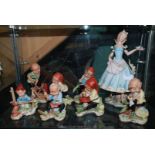 A Vintage Capo-di-monte Snow White and the seven Dwarves set,