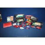 A quantity of toy Vehicles including some boxed Teamsters lorries, Burago Mercedes Benz 300 SL,