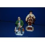 Two Royal Doulton figures, 'The Helmsman' nos 2499 and a 'Good Catch' HN 2258,