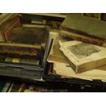 Two crates of books: History of England, The Universal Pouchet, various etchings etc.