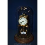 A 400-Day Torsion Clock, having large 12" glass dome, made in Germany GB c1920,