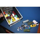 A quantity of Dinky model vehicles including Leopard tank, Artillery tractor, Army hovercraft,