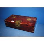 A wood and brass bound Jewellery Box