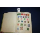 A green Ace Stamp Album, British Empire and Commonwealth mix QV - GVI,