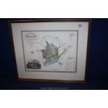 A framed Map of Monmouthshire by C.& H. Greenwood, 14 3/4'' x 12''.