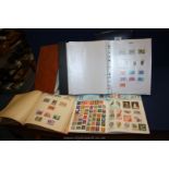 Seven old Stamp Albums and Stock Books with stamps from Australia, French Colonies,