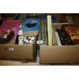 Two boxes of books incl Herman Wouk, novels, Graham Norton,