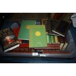 A crate of assorted books incl Peebles classic library, Rose annuals,