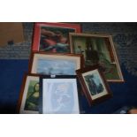 A quantity of Prints including Alice in Wonderland, The Patchwork Quilt, Mona Lisa, Constable, etc.