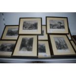 Ten framed and mounted Engravings of various Scottish landscapes