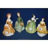 Four Royal Doulton figures including 'Grace', 'Fleur',