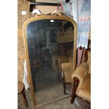 A large gilt framed Overmantle Mirror, 56" tall x 30".