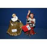 A Capo-di-monte signed figure of Choirmaster (with label) and a Royal Doulton figure 'Geraldine'