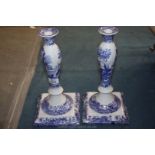 A pair of modern Spode Candlesticks in 'Italian' design 13" tall