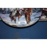 Four porcelain collector's Plates of American Indian Warriors series plus a Dutch scene Plate and a